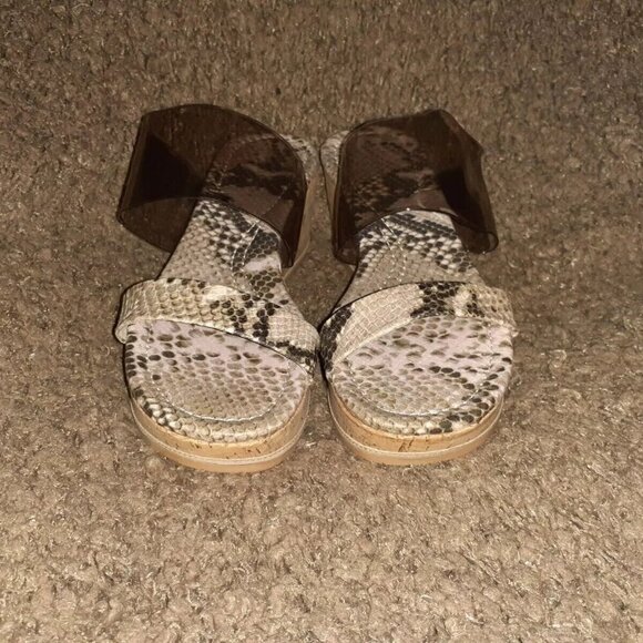 DONALD J PLINER-Sabrina-Slip On Cork Wedge-Snake Print-Sz 8-NWOB - Picture 3 of 7
